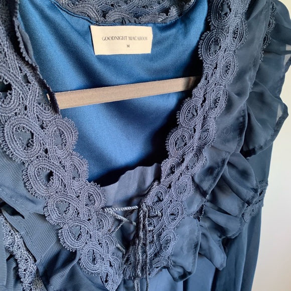 Navy Ruffled Dress - Picture 2 of 3